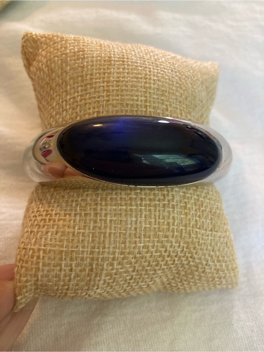 Calvin Klein Ellipse Stainless Steel Bracelet with Dark Blue Stone Rare